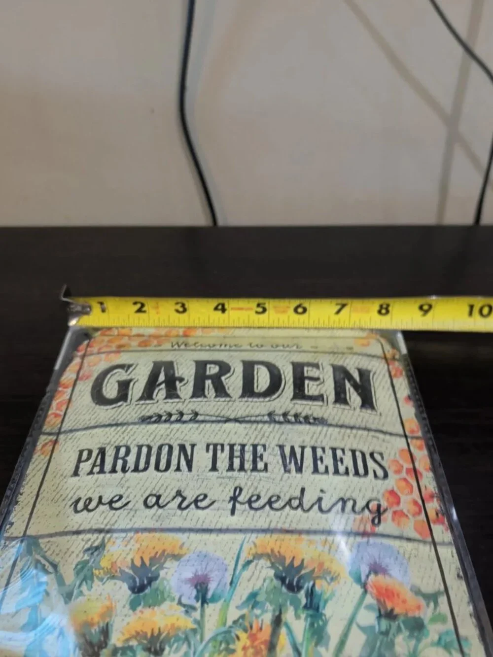 LANOLU Pardon The Weeds Bee Metal Sign 8x12 Vintage Garden Decor